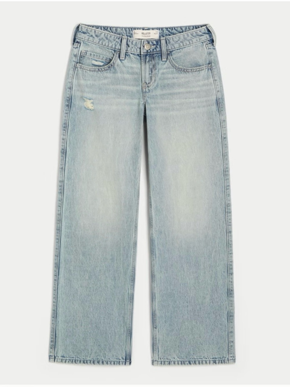 Hollister | Low-Rise Light Wash Distressed Baggy Jeans